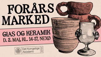 Plakat - tekst: Forårsmarked - glas og keramik