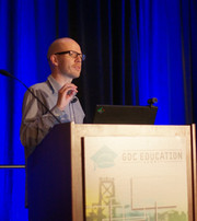 Jesper Juul speaking at Game Developers Conference