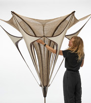 Hemp Halo I, prototype of the hemp based tensile knitted system