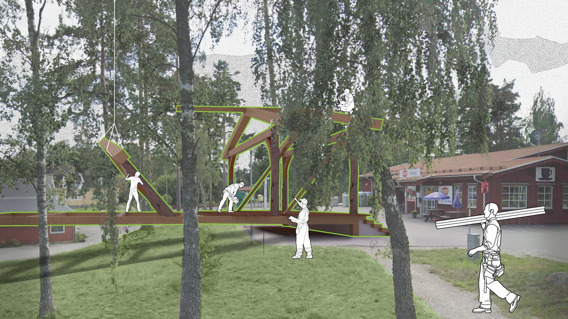 Collage of a naturum under construction