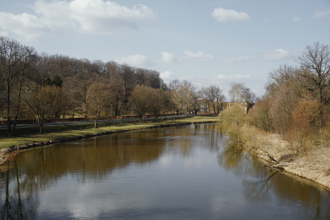 Neisse-floden set fra Bahnbrücke