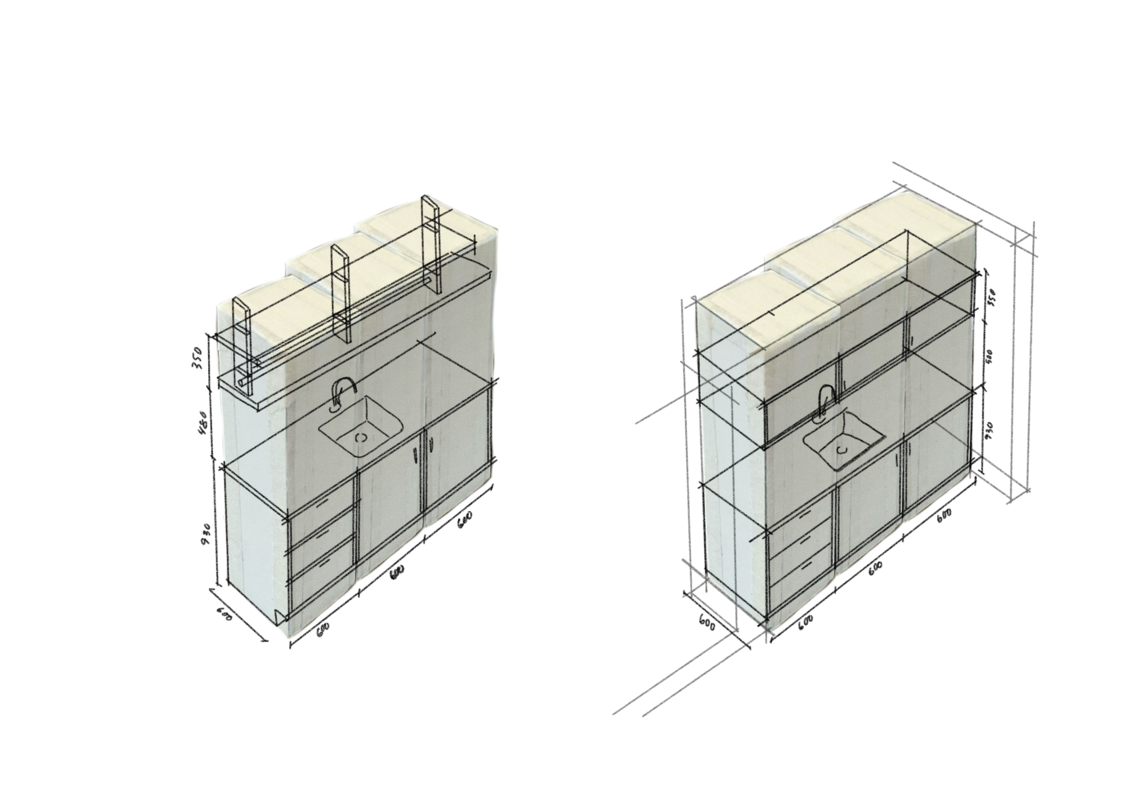 Furniture sketch - Kitchenette