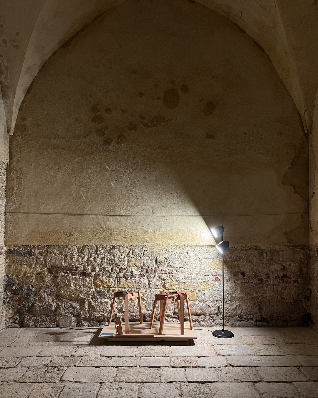 Two wooden stools
