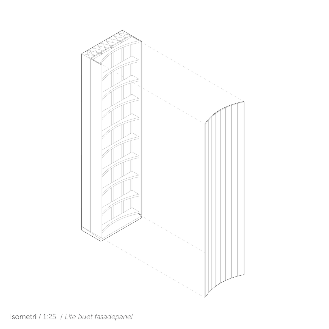 Isometri av fasadepanel