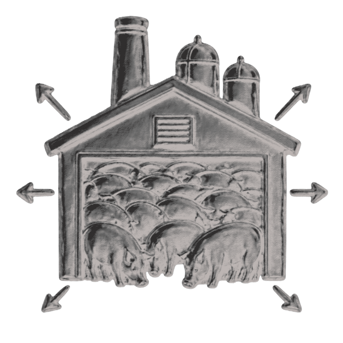 Symbol for production outputs (negative externalities)
