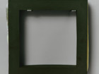 a frame with a foamy glaze on the side 