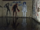 Billede af grafitti og vandspejl i bunker