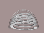 3D rendering af beskyttelsesrummets rampe set nedefra.