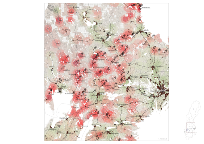 Population decline in Bergslagen area.