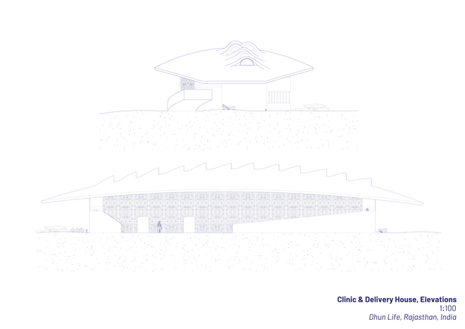 Clinic & Delivery House, Elevation, 1:100