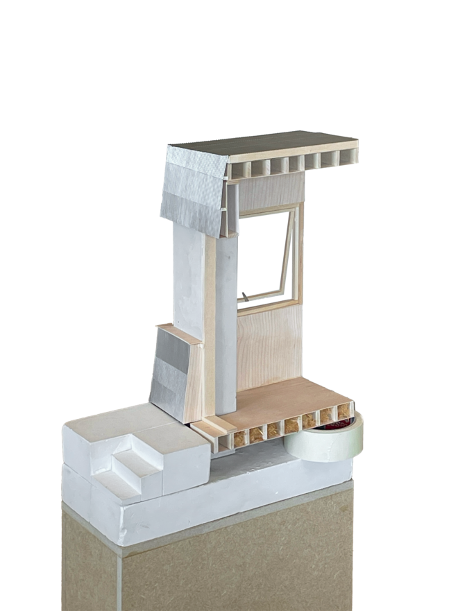 1:10 section model of the kiosk pavilion
