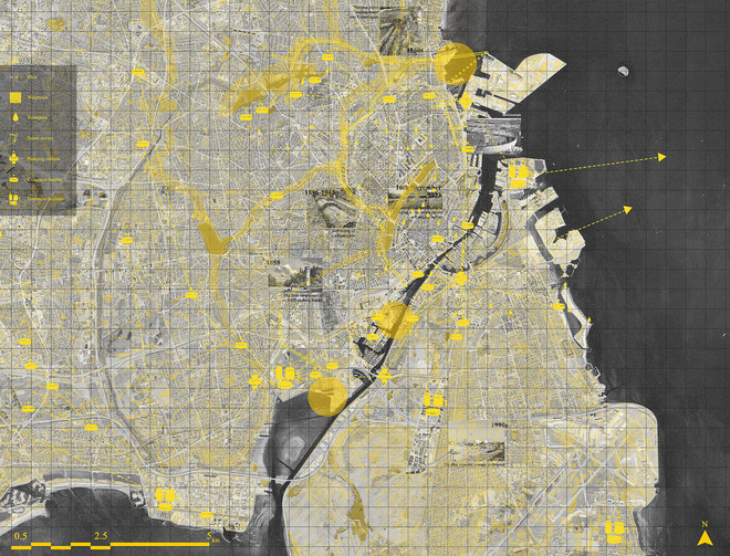 Thick map of the rainwater management in  Copenhagen