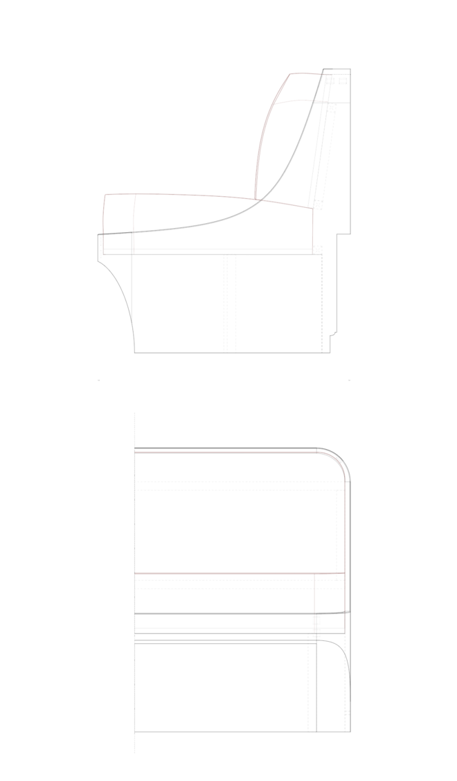 Banquette Technical Drawing