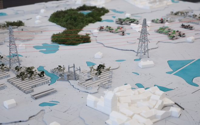 Site model - Settlements, substation, and energy in combination with afforestation