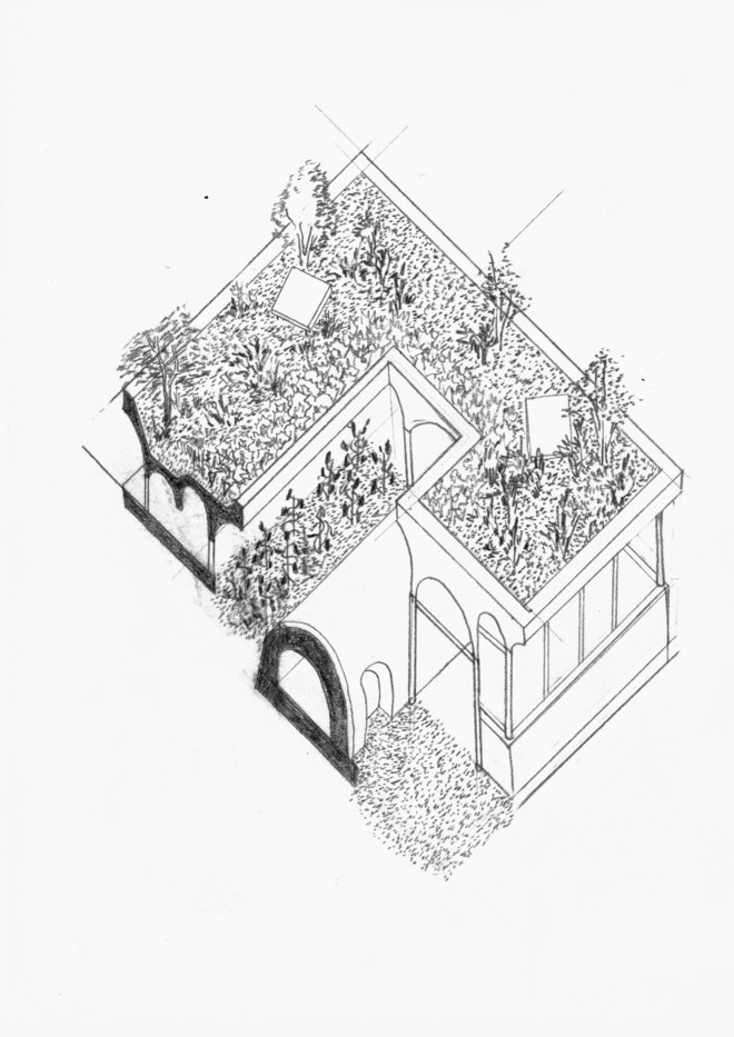 Sketch of the community kitchen