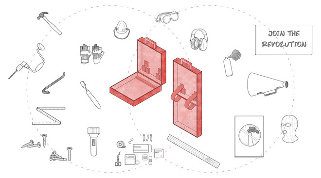 Layout of a toolkit for demonstrations and building