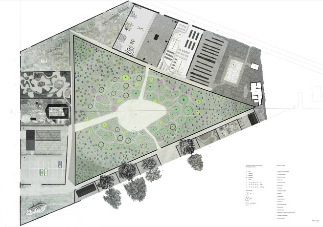 Plan over hukommelsespark og udvekslingscentral