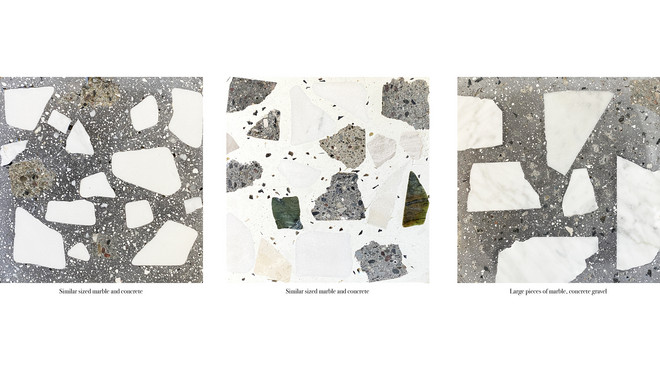 Terrazzo made from concrete and marble