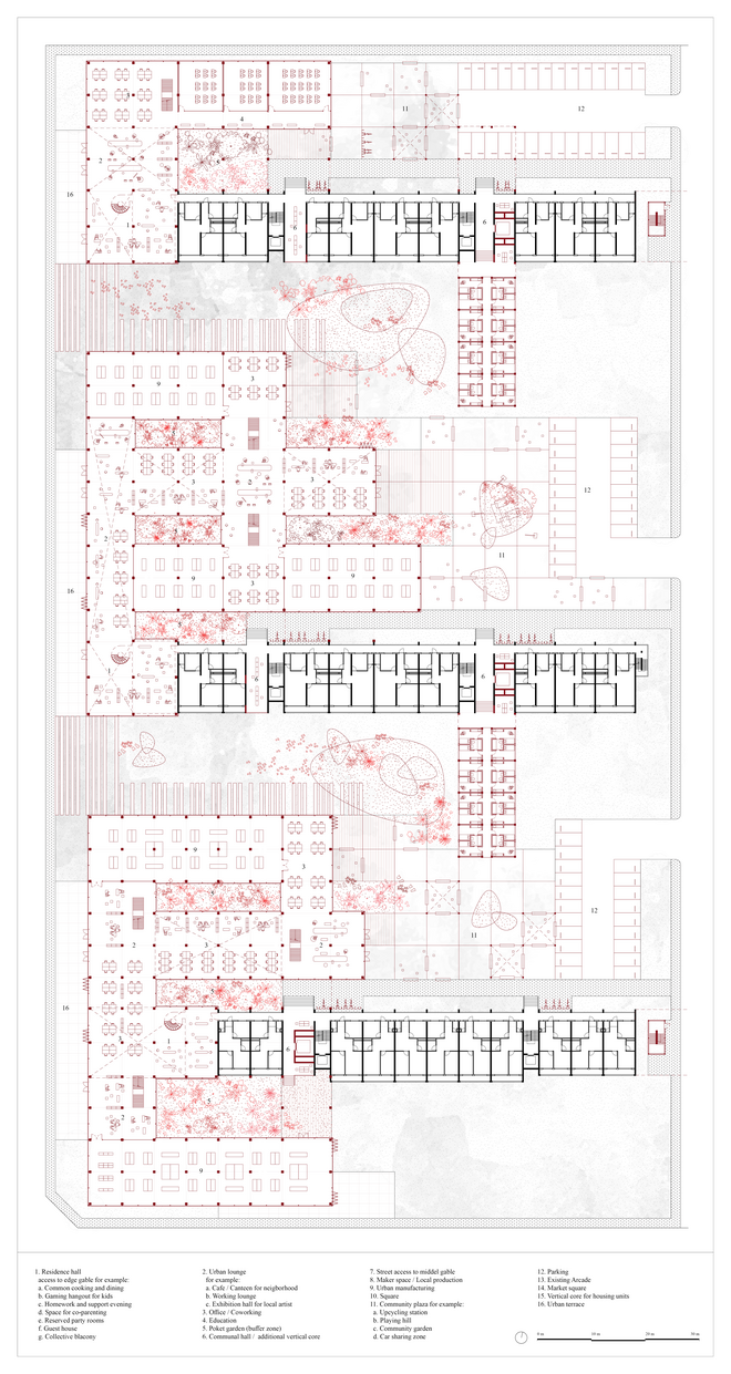 Zoomed-in ground floor plan 