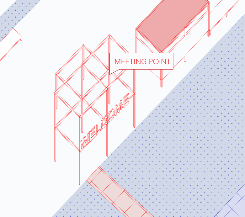A zoom in of the new meeting point