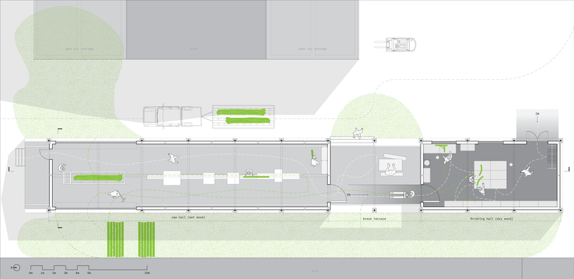 Plan of a sawmill workshop