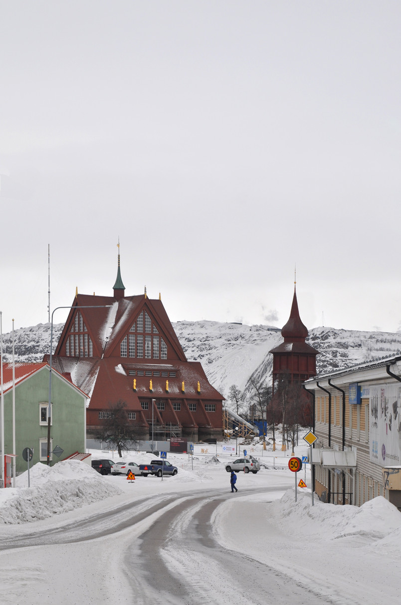 Kiruna kirke i den tidligere bykerne