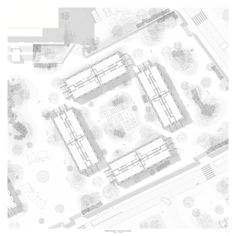 Plan of the area regenerated by 4 Domestic Fortresses