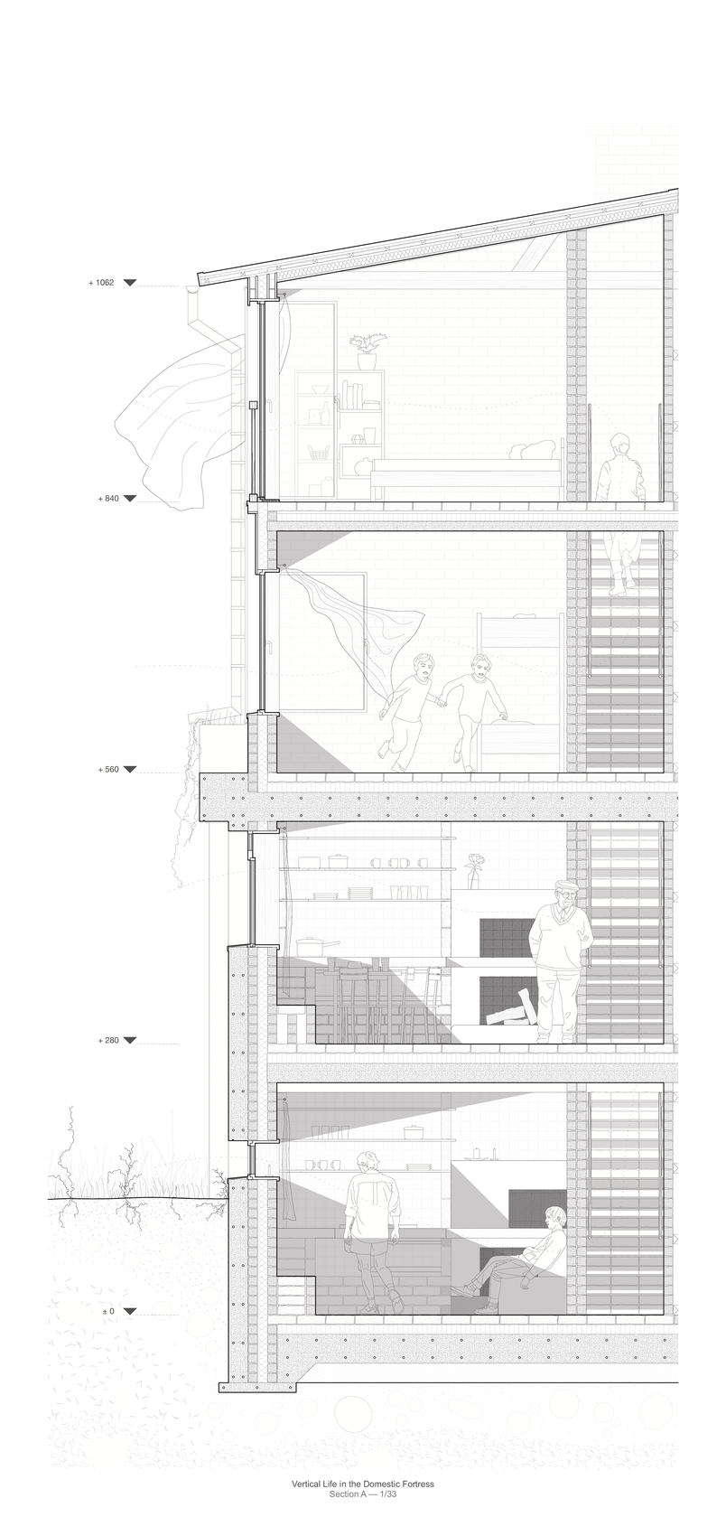 Section of vertical living