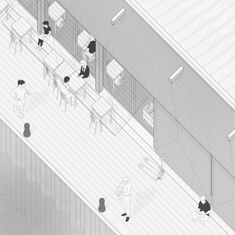 Axonometric drawing: Lotshuset