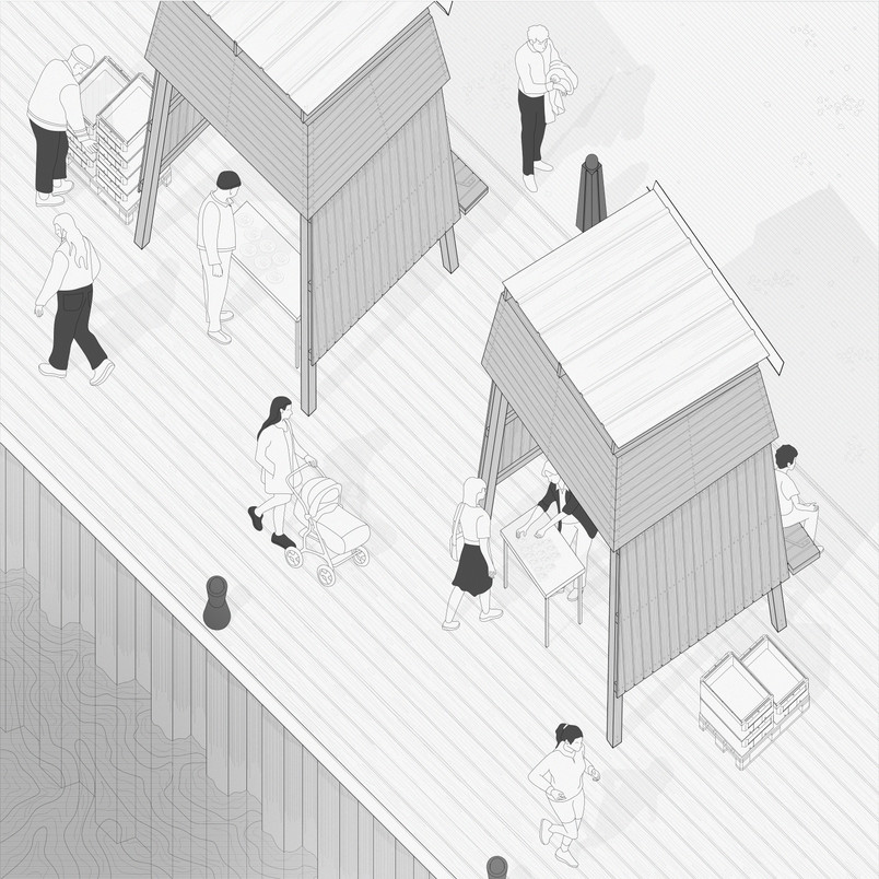 Axonometric drawing: Bodarna