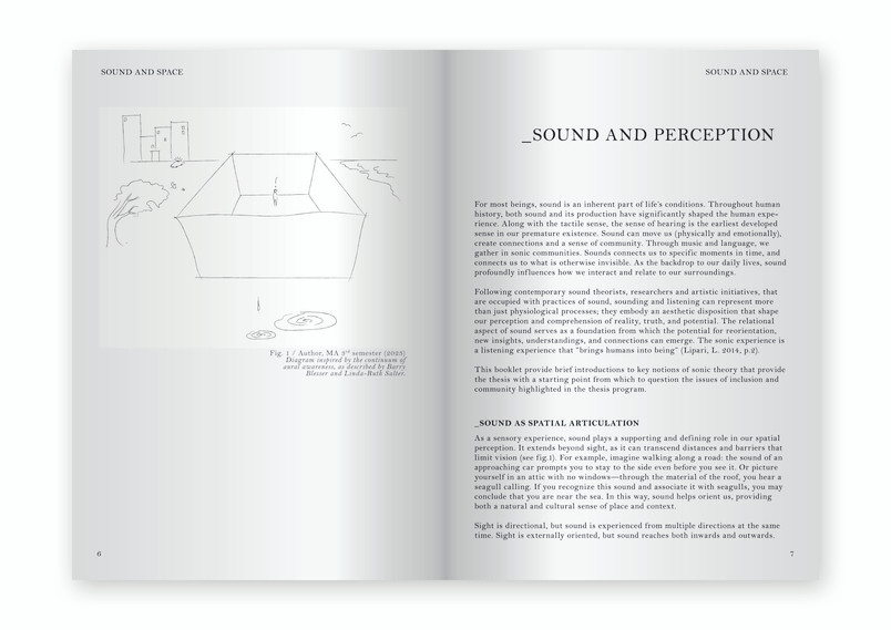 Spread from research booklet, Sound and Space