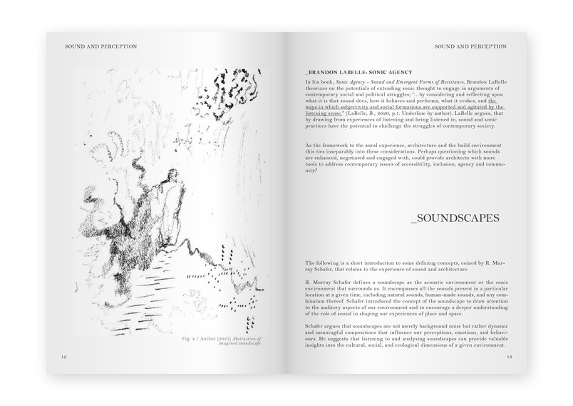 Spread from research booklet, Sound and Space, Soundscapes