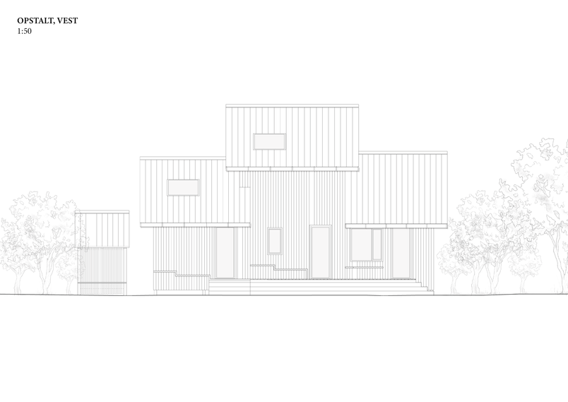 Vestvendte facade