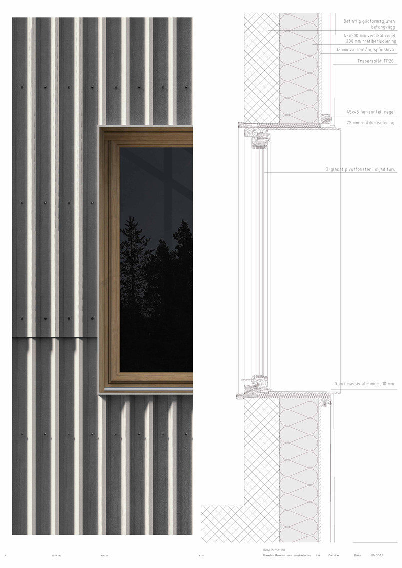 Person- och materiallav - opstalt og snit 1:5