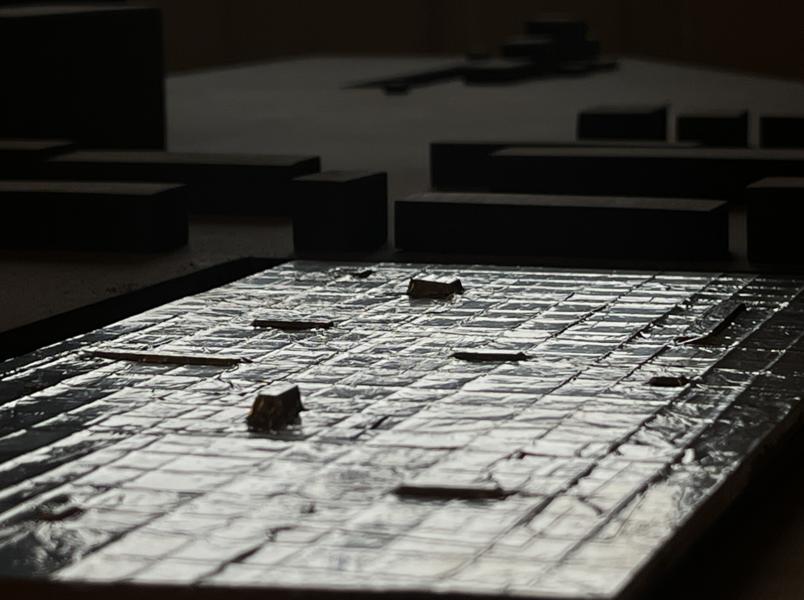 skitsemodel: felt 1:1000