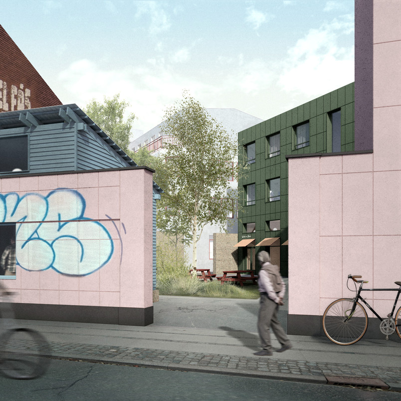 Visualisering af kig ind i Frisørgården