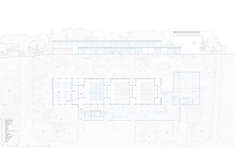 Studiehus: Opstalt V 1:100 / Plan 1:100