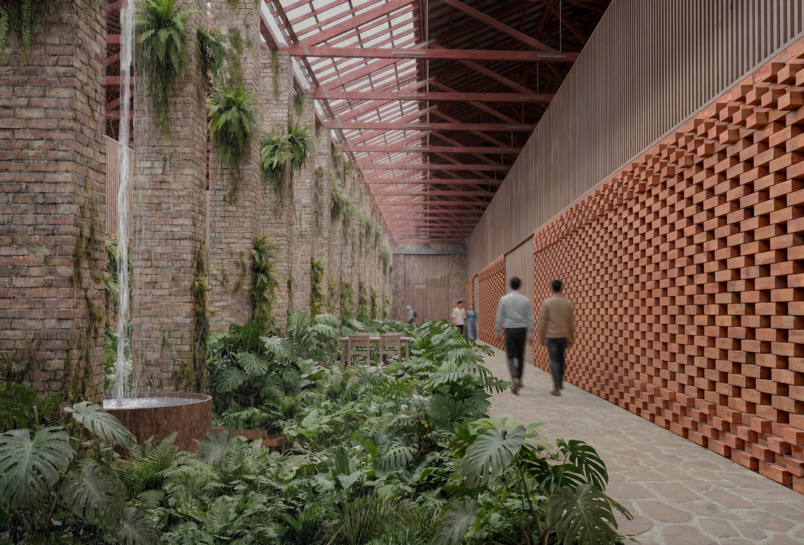 Interior visualisation of courtyard