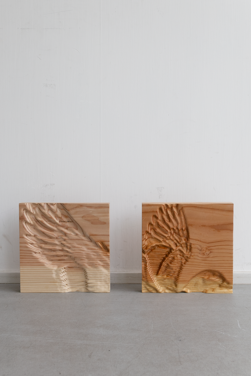 Materialeprøve - Fræset relief i Douglas
