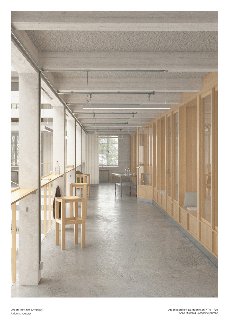 Forvaltningen. Visualisering, Atrium & kontor