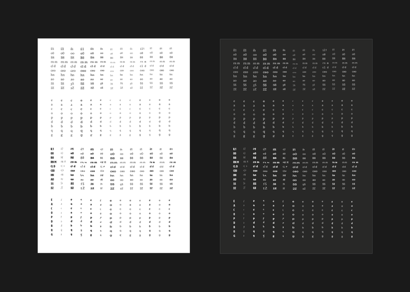 Accessibility stress tests exploring how well text remains legible through letter distinction and contrast checks