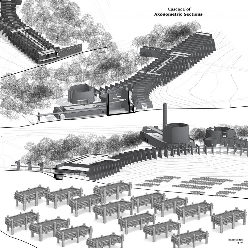 Diagram of cascading axonometric sections