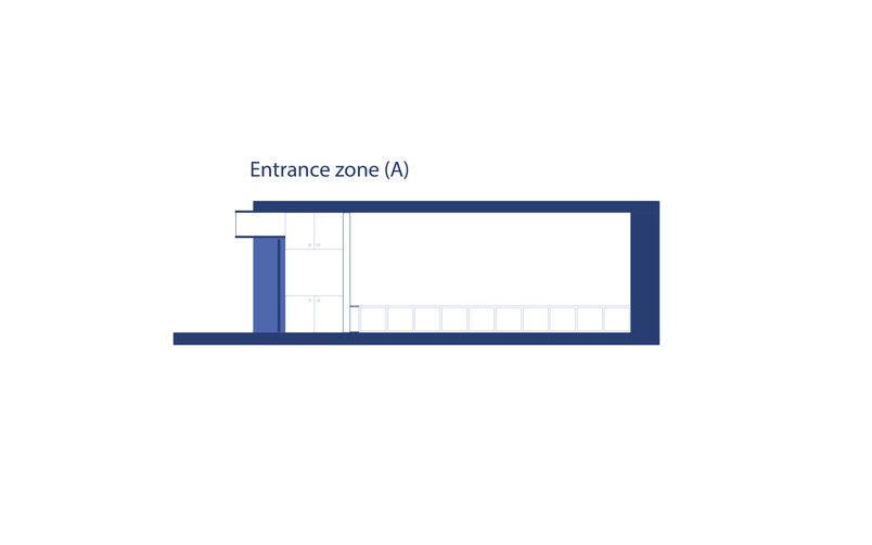 Section diagramme showing classroom entrance situation