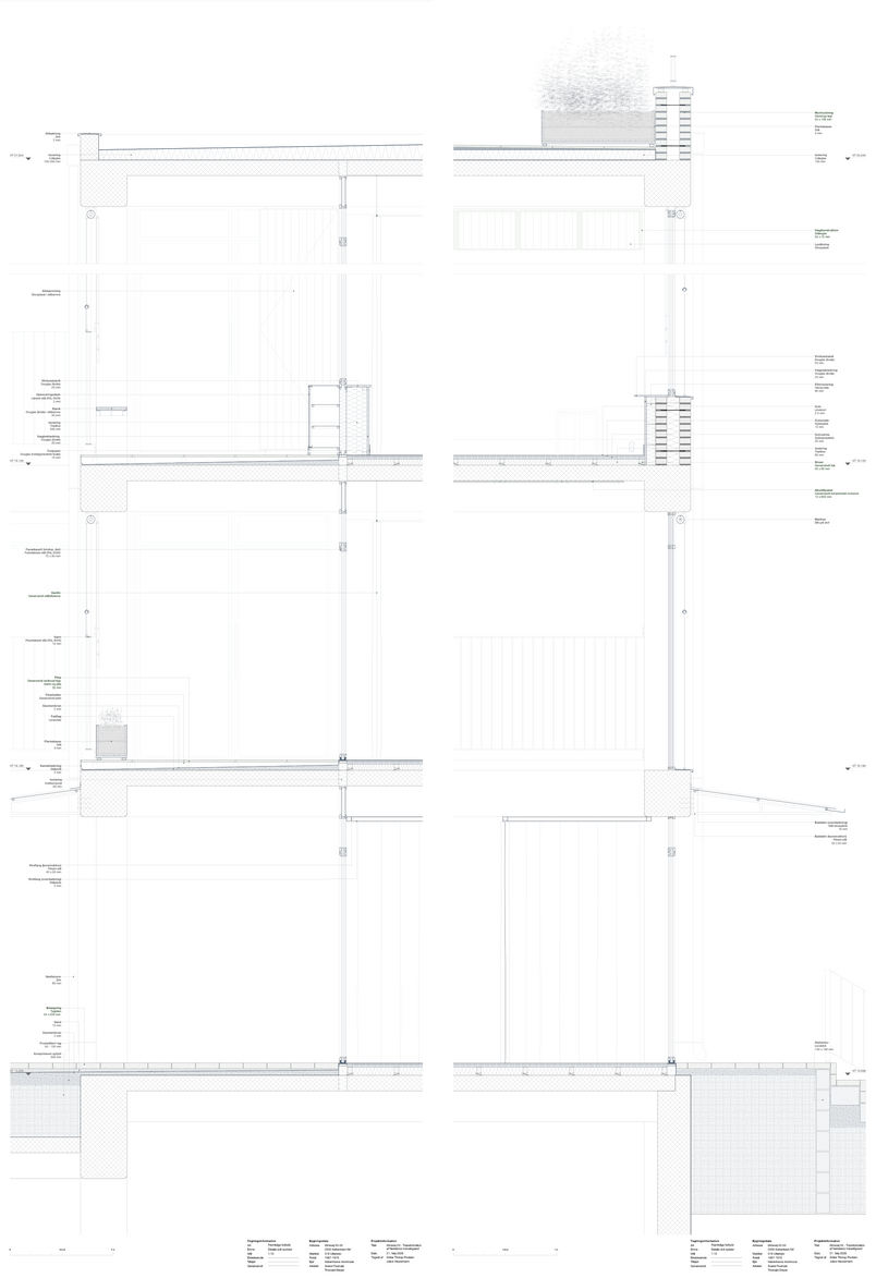 Facade mod gården / Facade mod byen / Detalje / 1:10