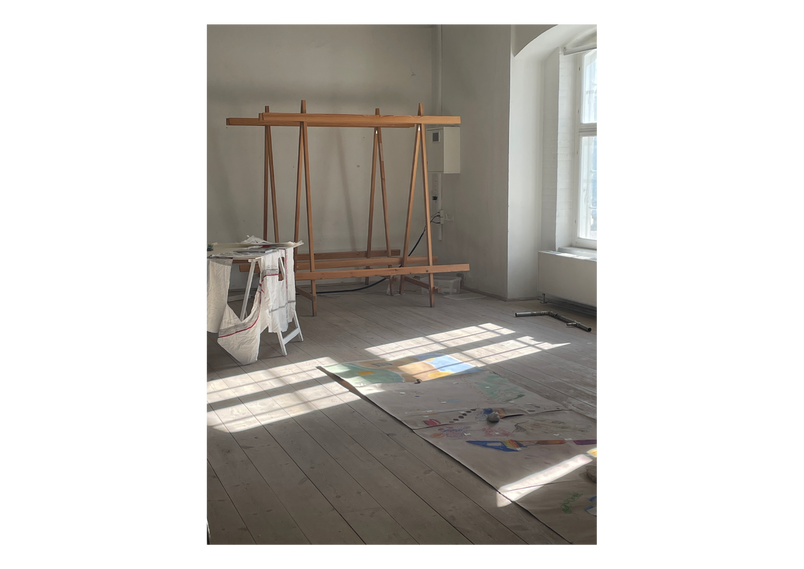 exam room with drawings