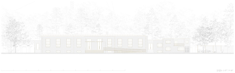 Opstalt, sydfacade - 1:50