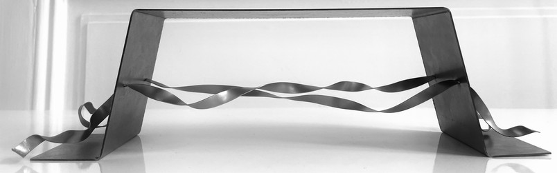 SCALE MODEL . A STEEL BENCH . ORIGINATING FROM THE PORTIKUS MOTIF 