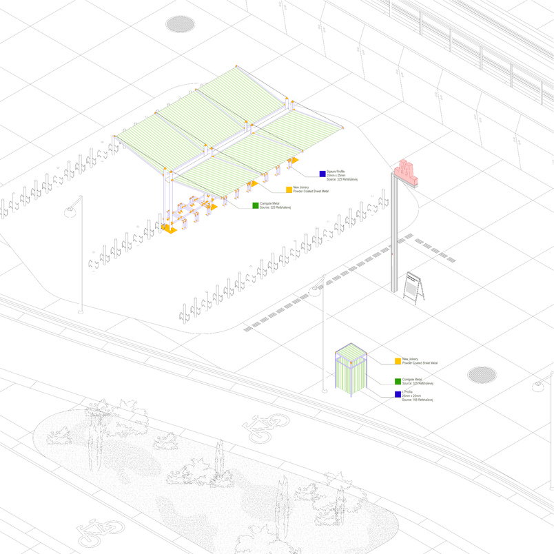 Installed Bike Shed in Future Metro Station