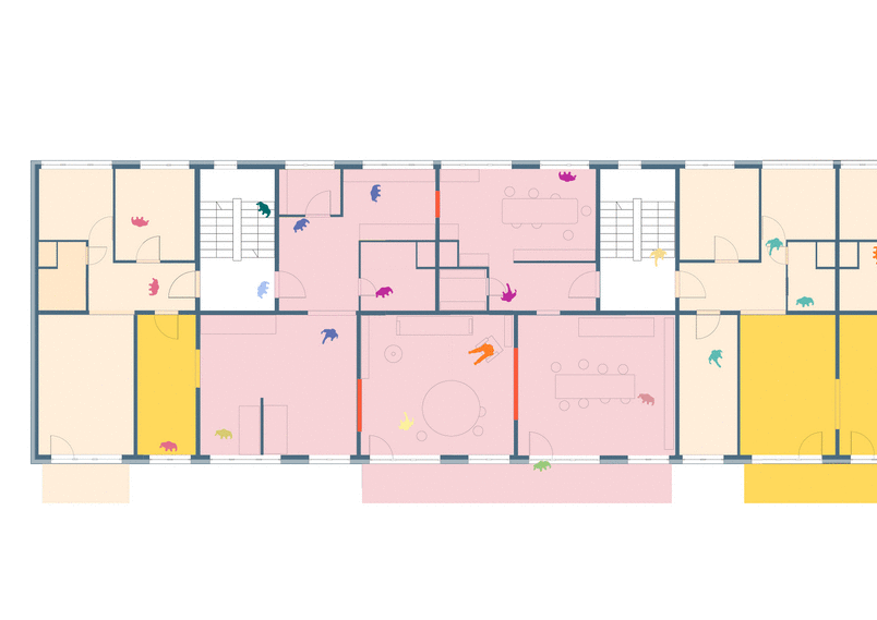 GIF of people movement in typology that had been broken down. 