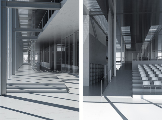 Vy från entré & vy mot auditorium